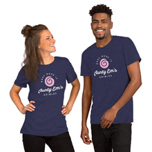 Load image into Gallery viewer, Aunty Em&#39;s Large Logo - Heather Navy - Unisex T-Shirt
